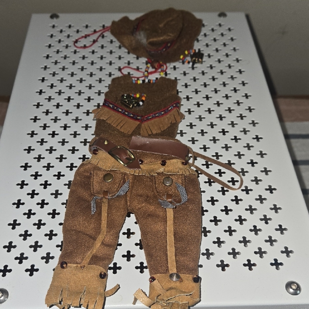 Brown Cowboy  Outfit Ornaments with Hat